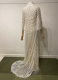 1930s-style White delicate lace gown with sleeves/38