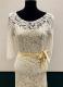 1930’s-style Ivory lace gown with open back/34-36