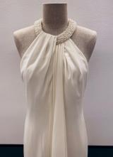 White halter neck pearl gown/36